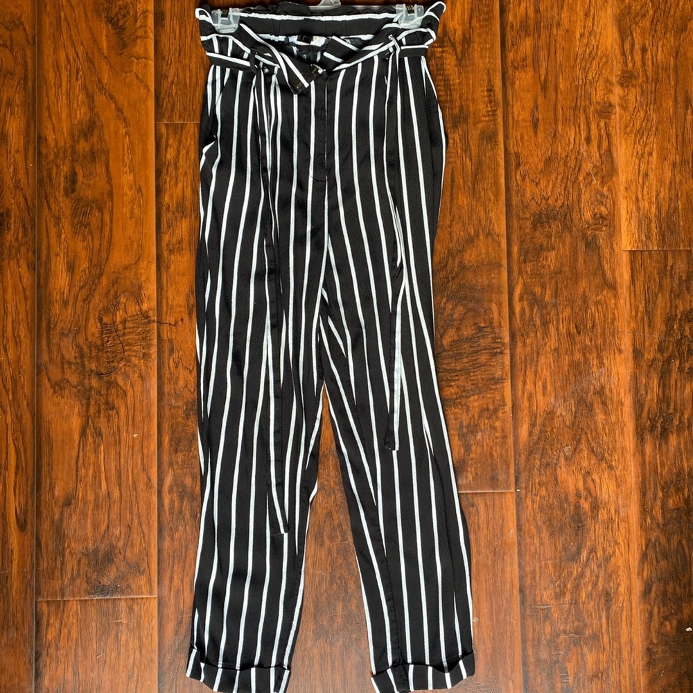 black striped pants